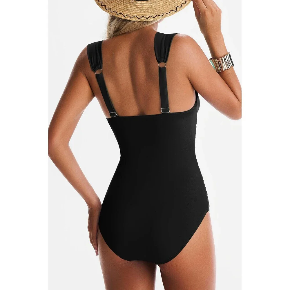 EVOCRCO Women's Black One Piece Swimsuits Tummy Control Bathing Suits Modest M